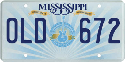 MS license plate OLD672