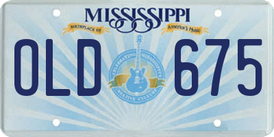 MS license plate OLD675