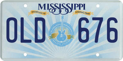 MS license plate OLD676