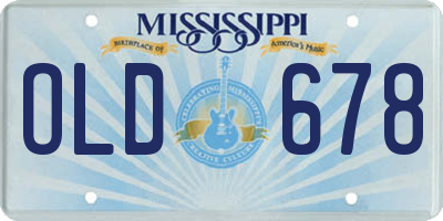 MS license plate OLD678