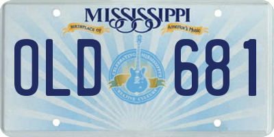 MS license plate OLD681