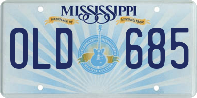 MS license plate OLD685