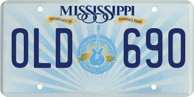 MS license plate OLD690