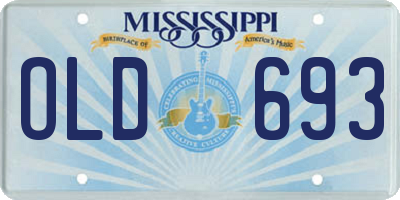 MS license plate OLD693