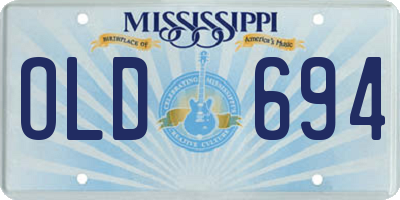 MS license plate OLD694