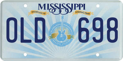 MS license plate OLD698