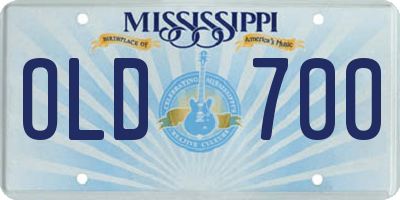 MS license plate OLD700