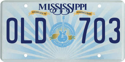 MS license plate OLD703