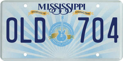 MS license plate OLD704