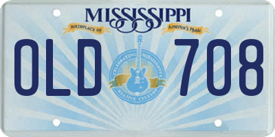 MS license plate OLD708