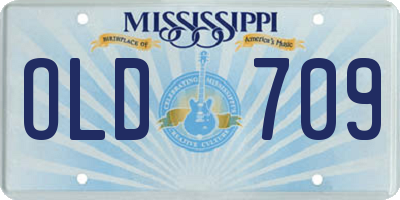 MS license plate OLD709