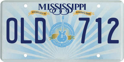 MS license plate OLD712