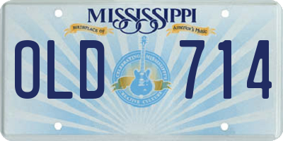 MS license plate OLD714