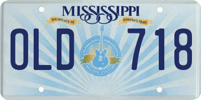 MS license plate OLD718