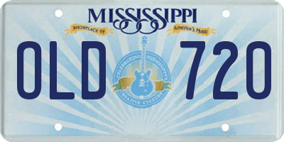 MS license plate OLD720