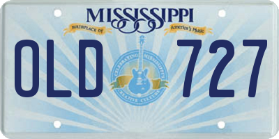 MS license plate OLD727