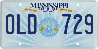 MS license plate OLD729