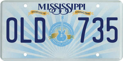 MS license plate OLD735
