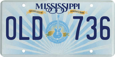 MS license plate OLD736