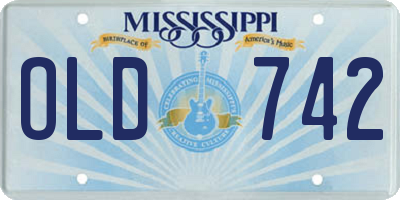 MS license plate OLD742