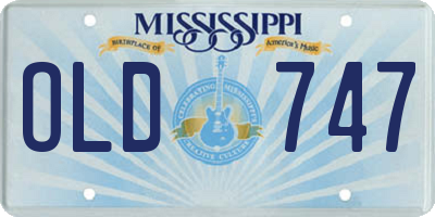 MS license plate OLD747