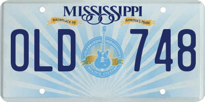 MS license plate OLD748