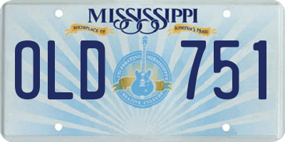 MS license plate OLD751