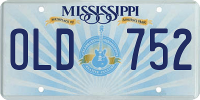 MS license plate OLD752