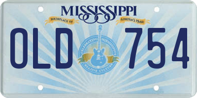 MS license plate OLD754