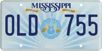 MS license plate OLD755