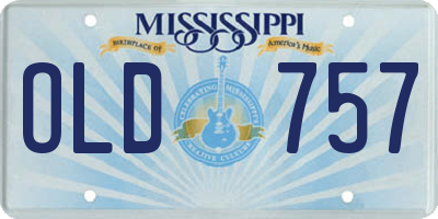 MS license plate OLD757