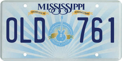 MS license plate OLD761