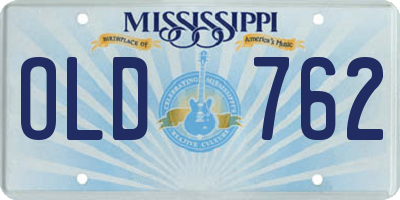 MS license plate OLD762