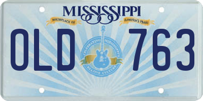 MS license plate OLD763