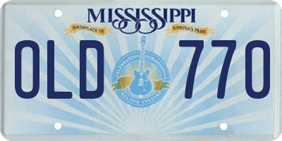 MS license plate OLD770