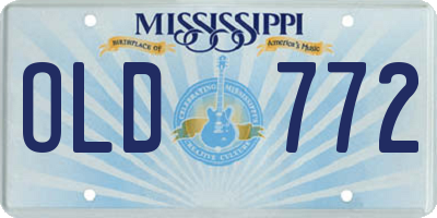MS license plate OLD772