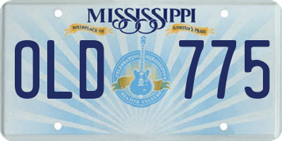 MS license plate OLD775