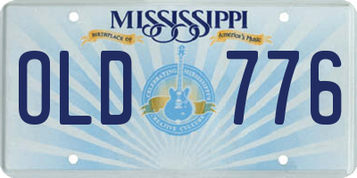 MS license plate OLD776