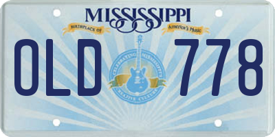 MS license plate OLD778