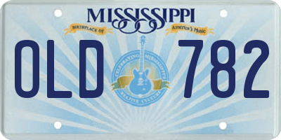 MS license plate OLD782