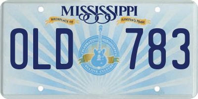 MS license plate OLD783