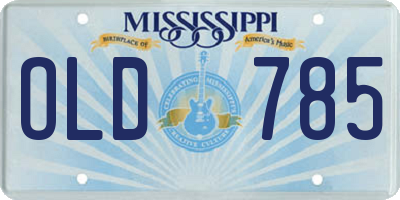 MS license plate OLD785