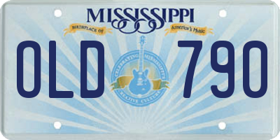 MS license plate OLD790