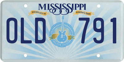 MS license plate OLD791