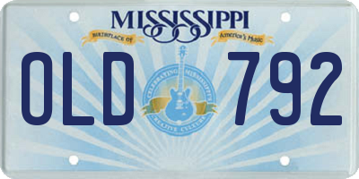 MS license plate OLD792