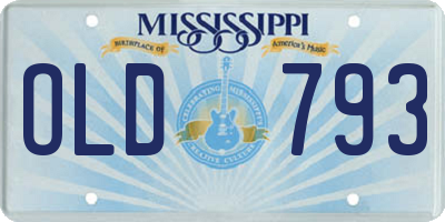 MS license plate OLD793