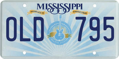 MS license plate OLD795