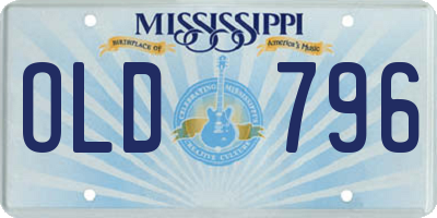 MS license plate OLD796