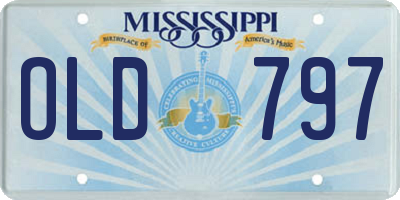 MS license plate OLD797