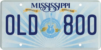 MS license plate OLD800
